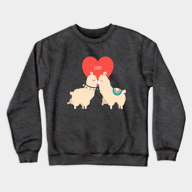 Llama love: Llove - Funny Llama Valentine's Day gift Crewneck Sweatshirt by Happy Lime